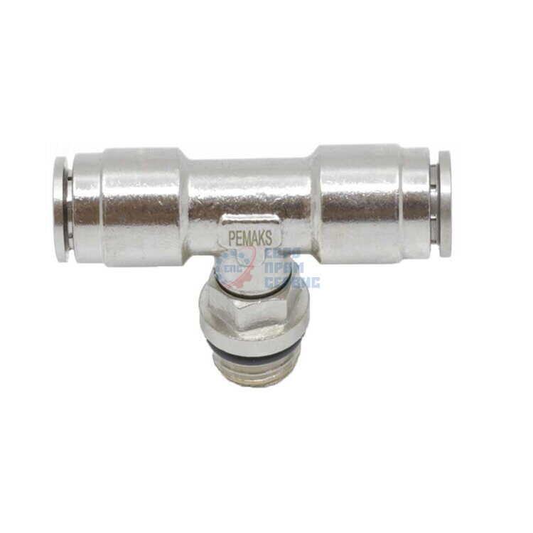Тройник цанговый T-образный с резьбой PRBTO-1/8-6 Pemaks